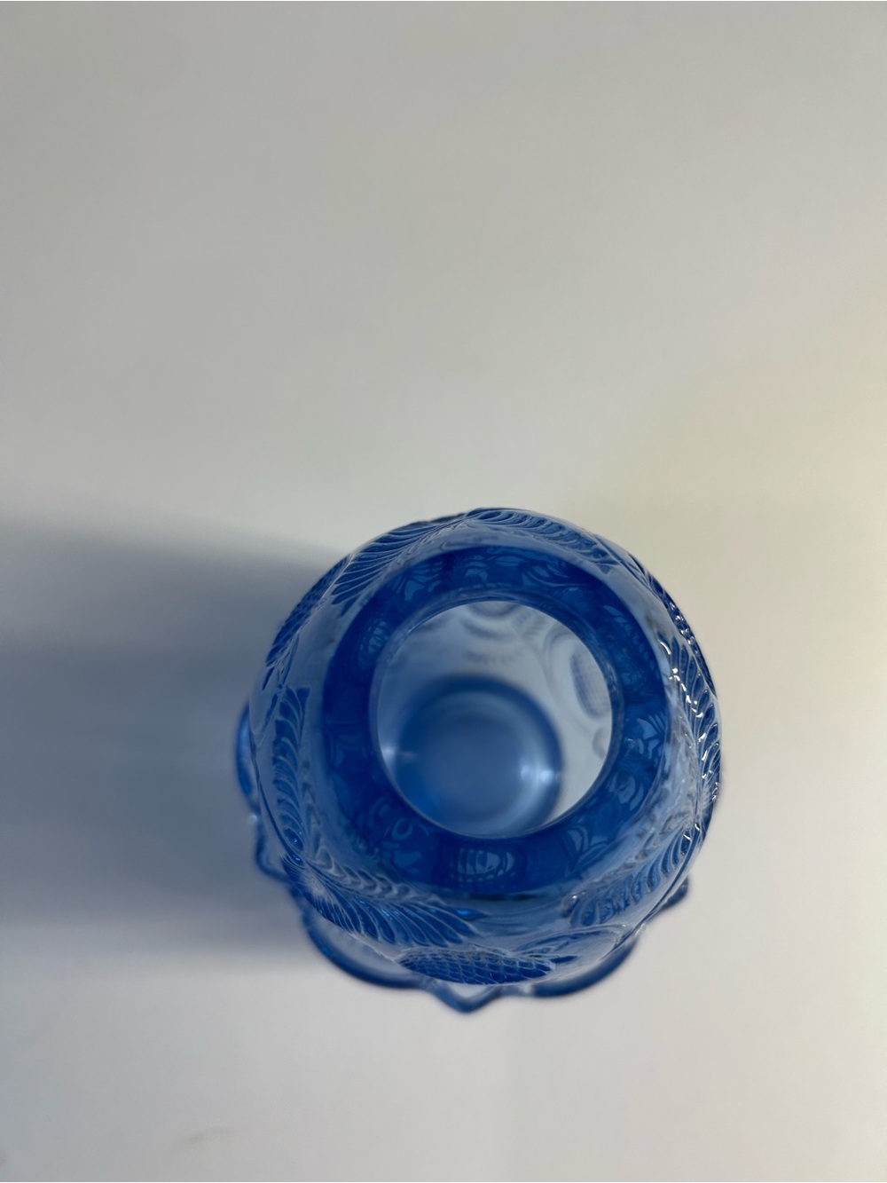 Fenton Provinical Blue Inverted Strawberry Fairy Lamp Vintage MCM - Picture 5 of 10
